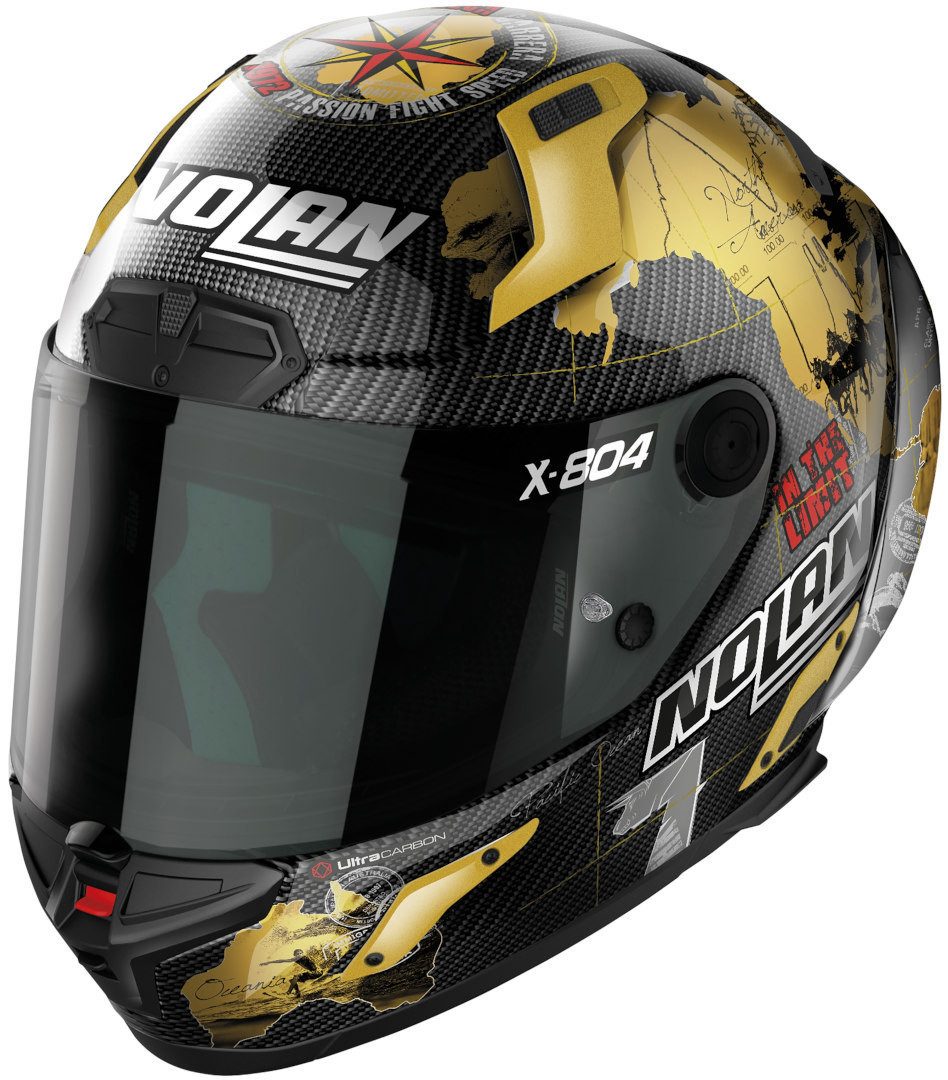 Motorradhelm X-804 RS Ultra Carbon Carlos Checa Gold Replica Helm