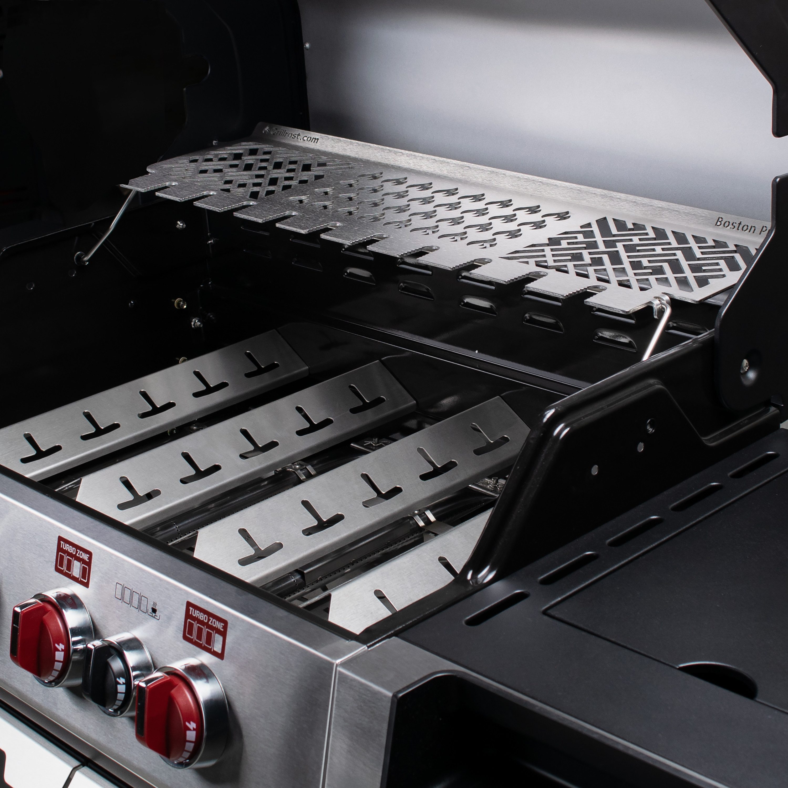 Grillrost.com BBQ Grillrost BBQ Flammabdeckung Edelstahl für alle Enders Boston Pro 3/4/EVO, Made in Germany