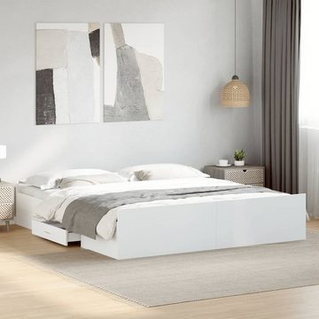 vidaXL Bett Bettgestell mit Schubladen Weiß 180x200 cm Holzwerkstoff