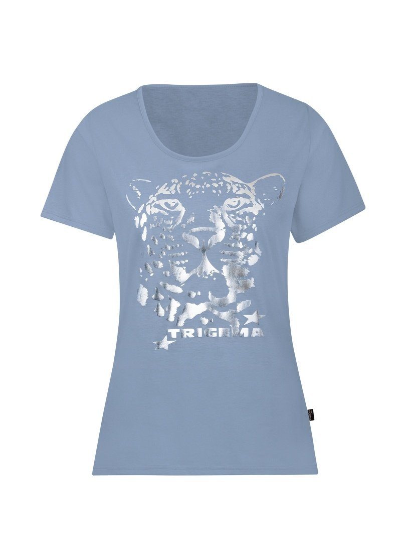 Trigema T-Shirt TRIGEMA T-Shirt mit schimmerndem Leo-Print | Sport-T-Shirts