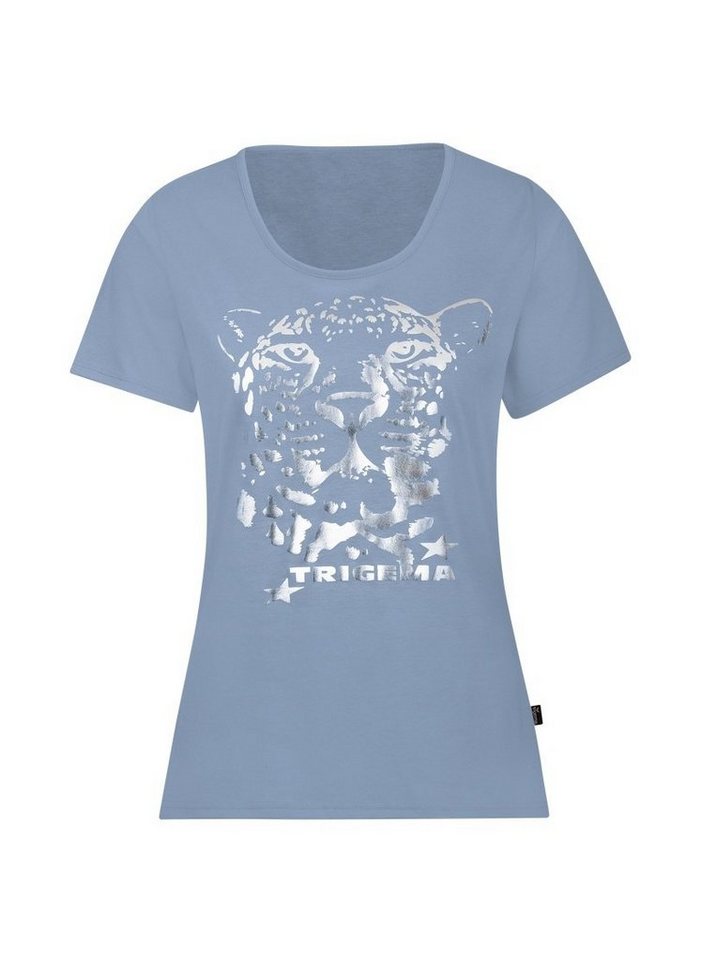 Trigema T-Shirt TRIGEMA T-Shirt mit schimmerndem Leo-Print