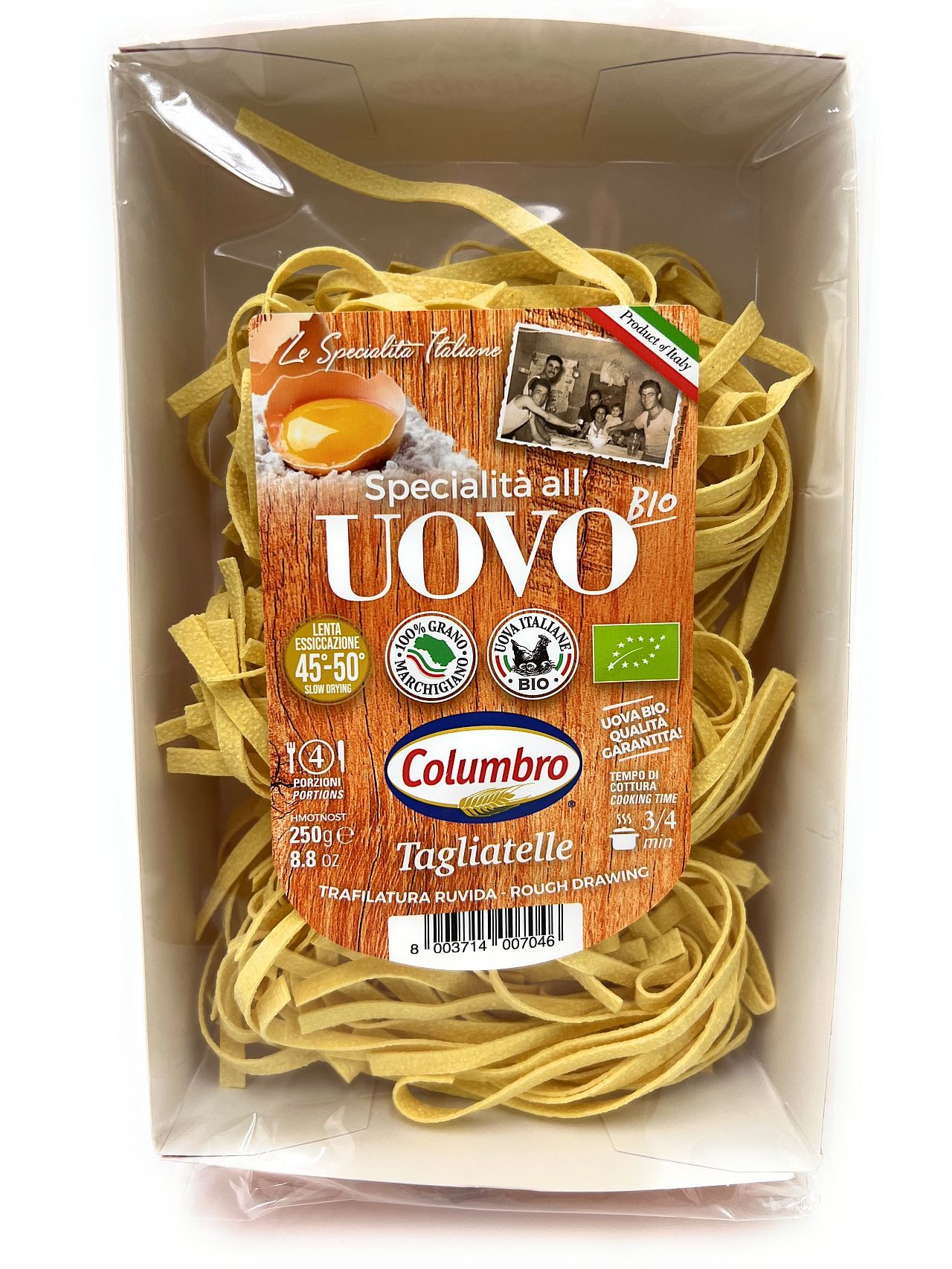 Columbro Nudeln Columbro Tagliatelle Bio Eiernudeln aus Italien 250 g Hartweizengrieß, 1 x 250 g