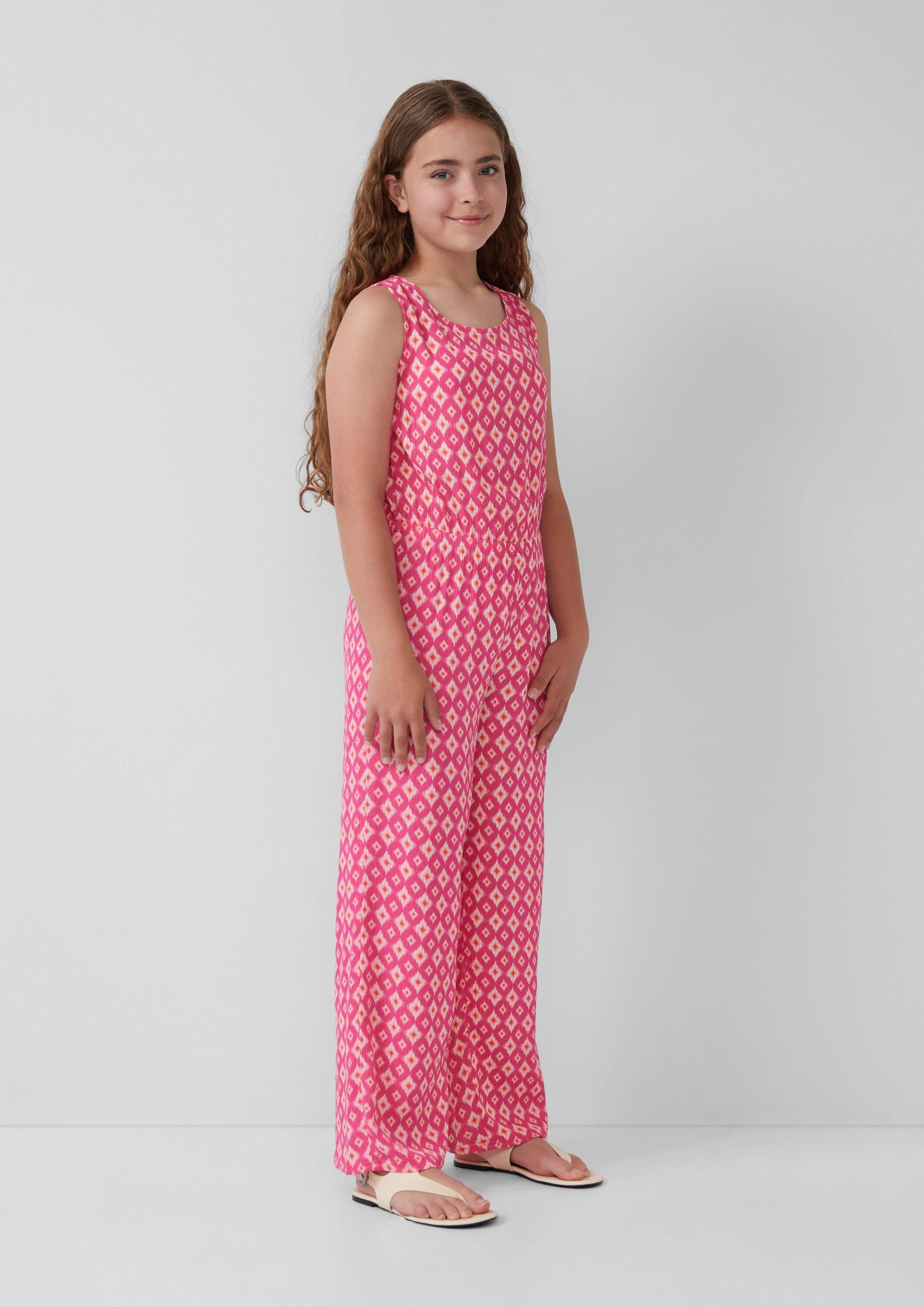 s.Oliver Jumpsuit Overall Jumpsuit aus Crinkled Viskose im Loose Fit mit Rücken-Cut-Out