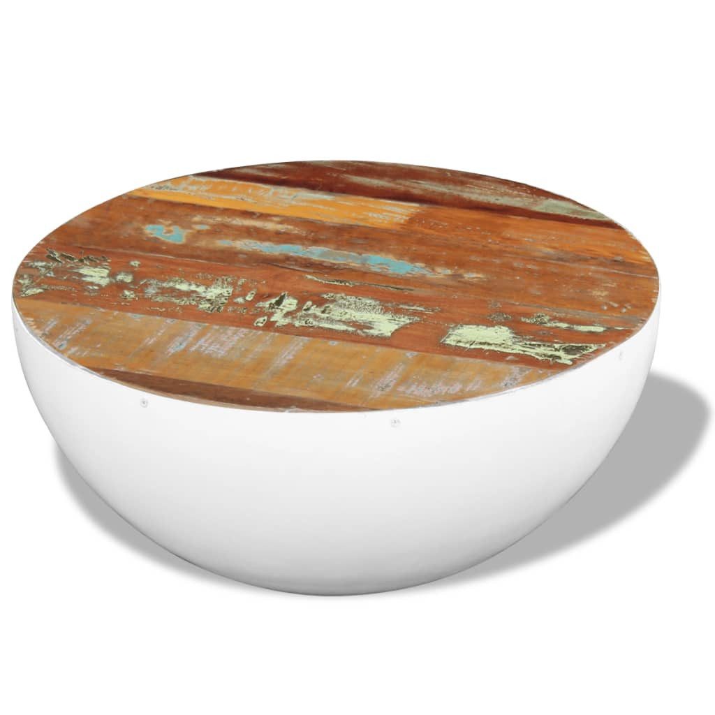 furnicato Couchtisch Exotischer aus massivem Holz 60x30 cm mehrfarbig mit weiße (1-St)