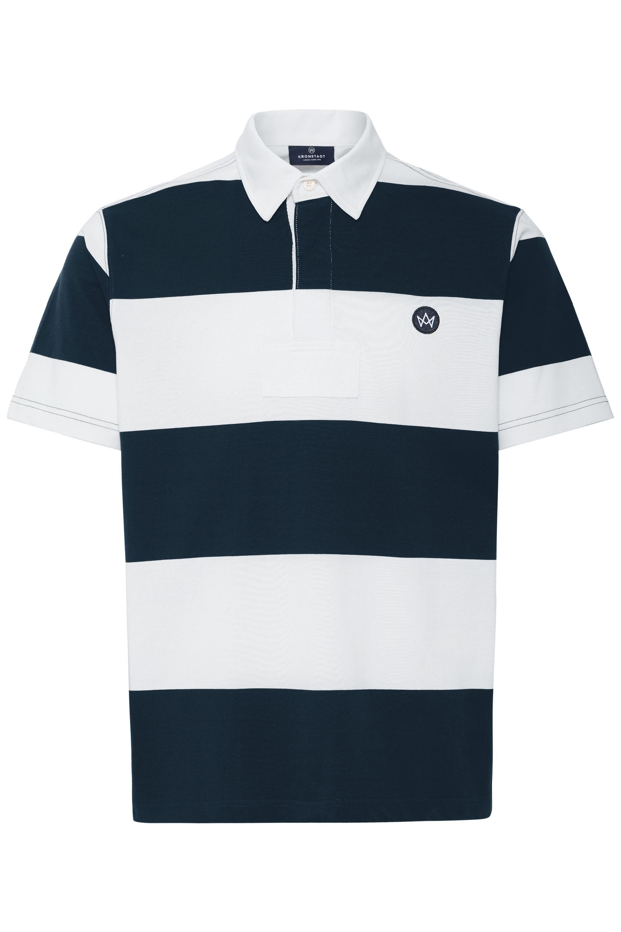 Kronstadt Poloshirt KSGrimmon Gestreiftes Poloshirt mit verdeckter Knopfleiste