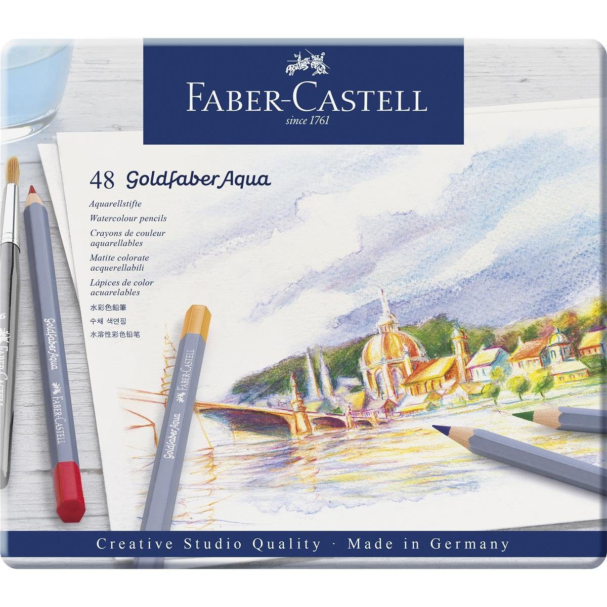 Faber-Castell Aquarellstifte Faber-Castell Goldfaber 48-Metalletui - Aqua Aquarellfarbstift