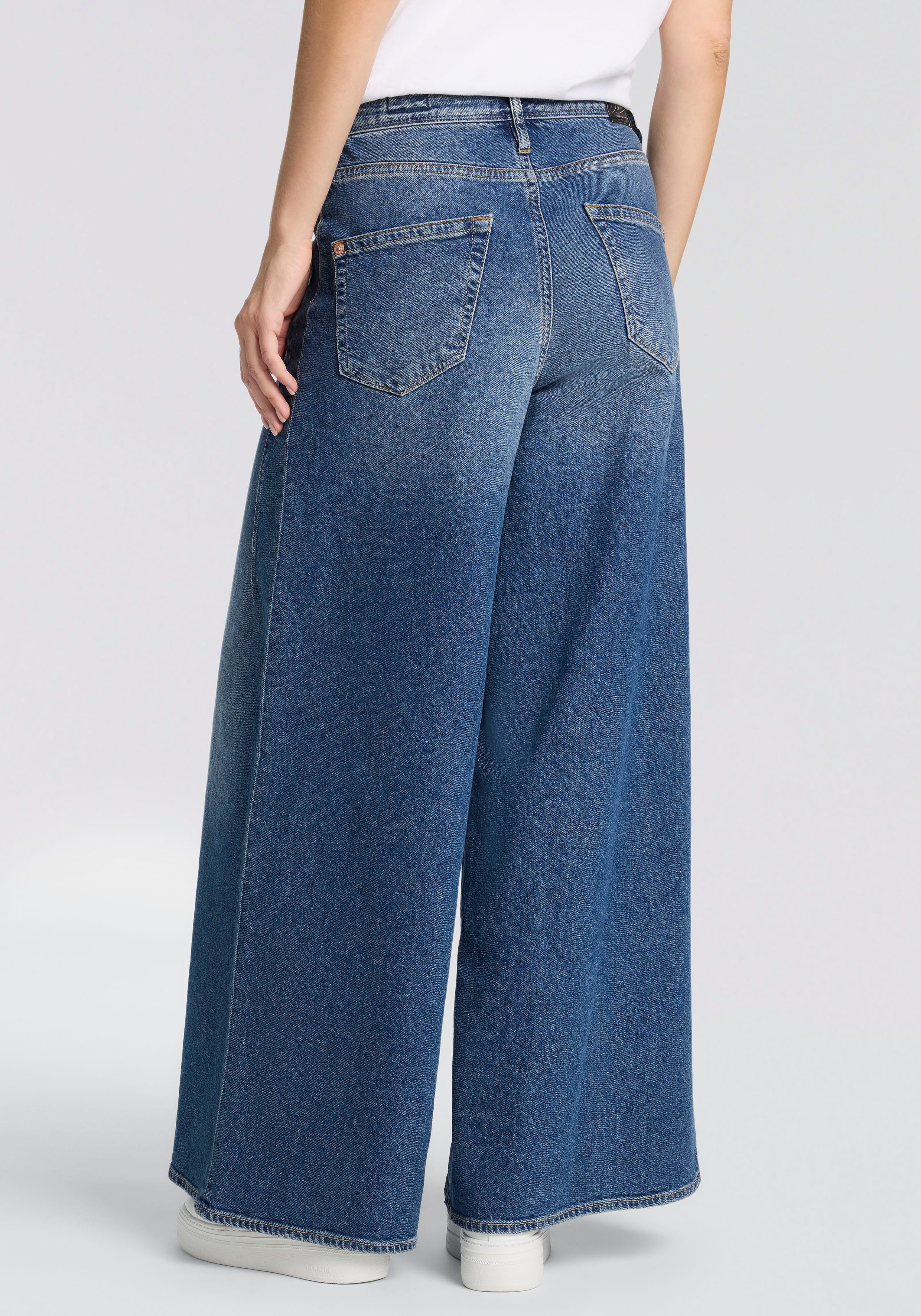 Herrlicher 5-Pocket-Jeans Shyra Palazzo Denim mit besonders weitem Bein