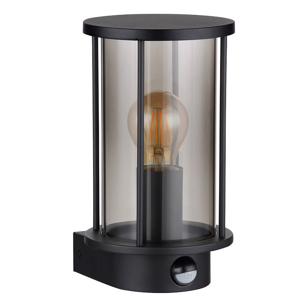 GLOBO LIGHTING Außen-Wandleuchte, Leuchtmittel nicht inklusive, Warmweiß, Wandlampe Außenleuchte Fassadenlampe Edelstahl Laterne schwarz H 25 cm