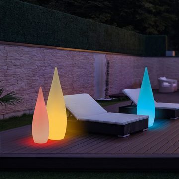 etc-shop Gartenleuchte, LED-Leuchtmittel fest verbaut, Warmweiß, Außen Stehleuchte Fernbedienung LED Bodenlampe RGB