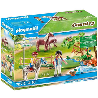 Playmobil® Spielwelt Playmobil Country Fröhlicher Ponyausflug 70512, Pferd Reiter Figuren Spiel-Set Pferde Reiterhof Zubehör Spielzeug-Set