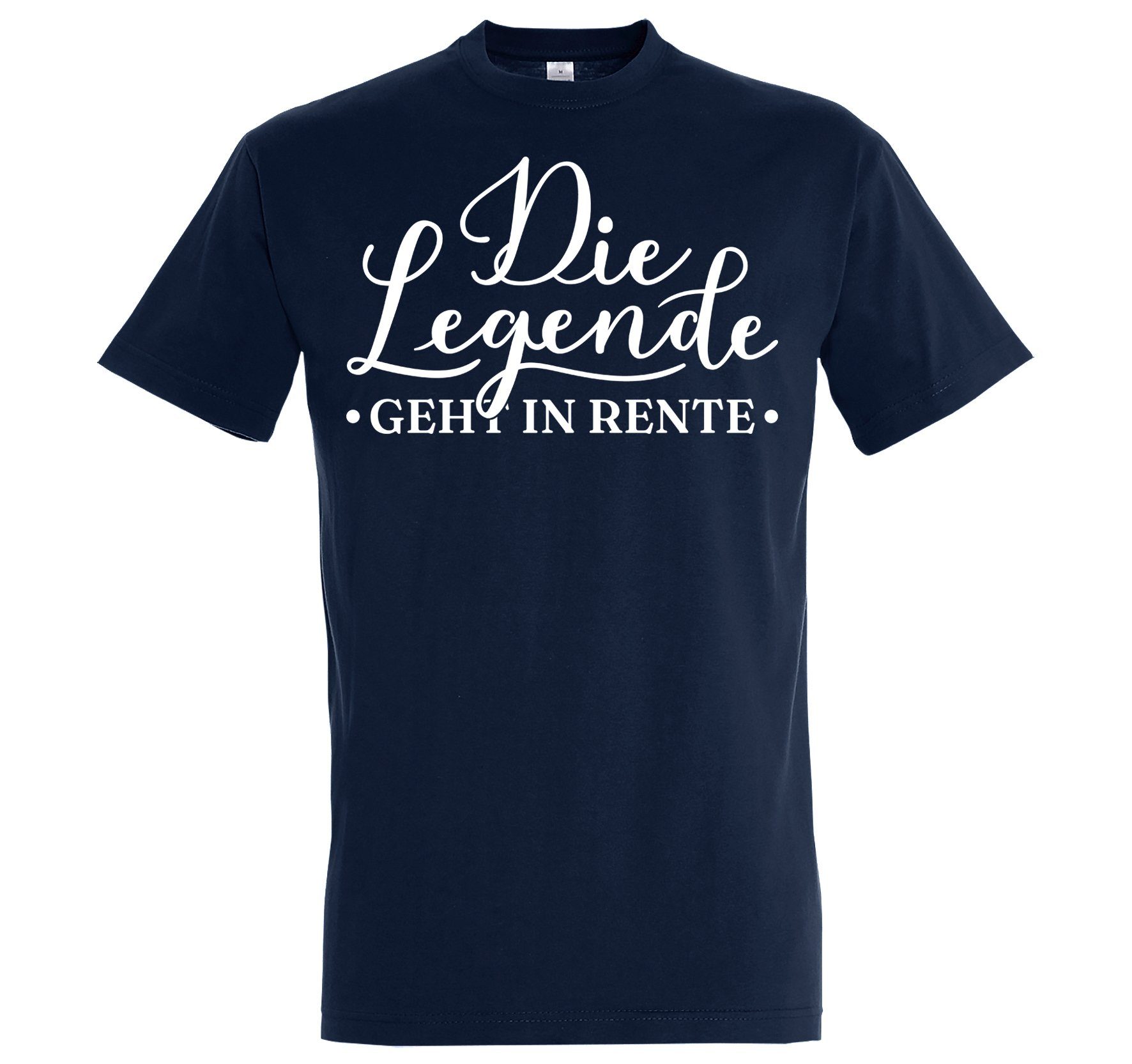 Youth Designz T-Shirt Die Legende geht in Rente Herren Shirt mit Trendigem Frontdruck Navy