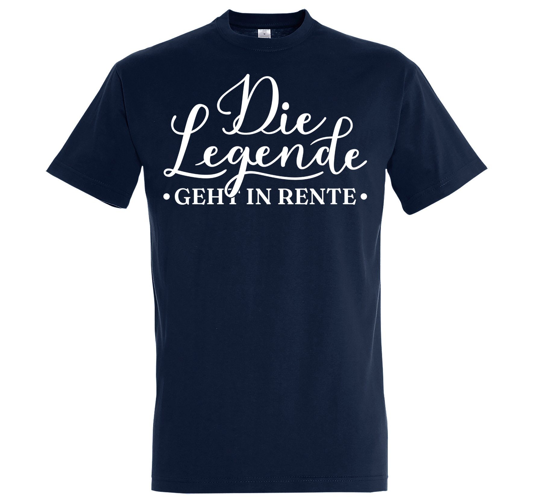 Shirt in mit Designz Legende T-Shirt Frontdruck Rente Youth geht Die Trendigem Herren Navy