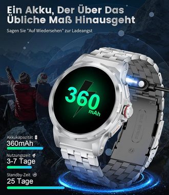 Lige DFA-SML6-B-DE-SXT-1 Smartwatch (1.43 Zoll, Android/iOS), Premium AMOLED-Smartwatch: Klar, Gesund, Sport, AI, Stil - LIGE 2023