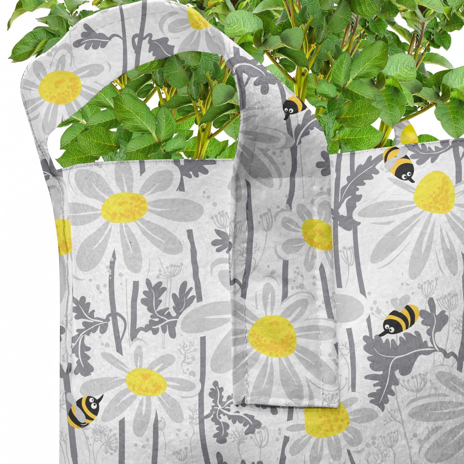 Abakuhaus Pflanzkübel hochleistungsfähig Stofftöpfe Blumen Daisy Time Spring Blatt für mit Griffen Pflanzen