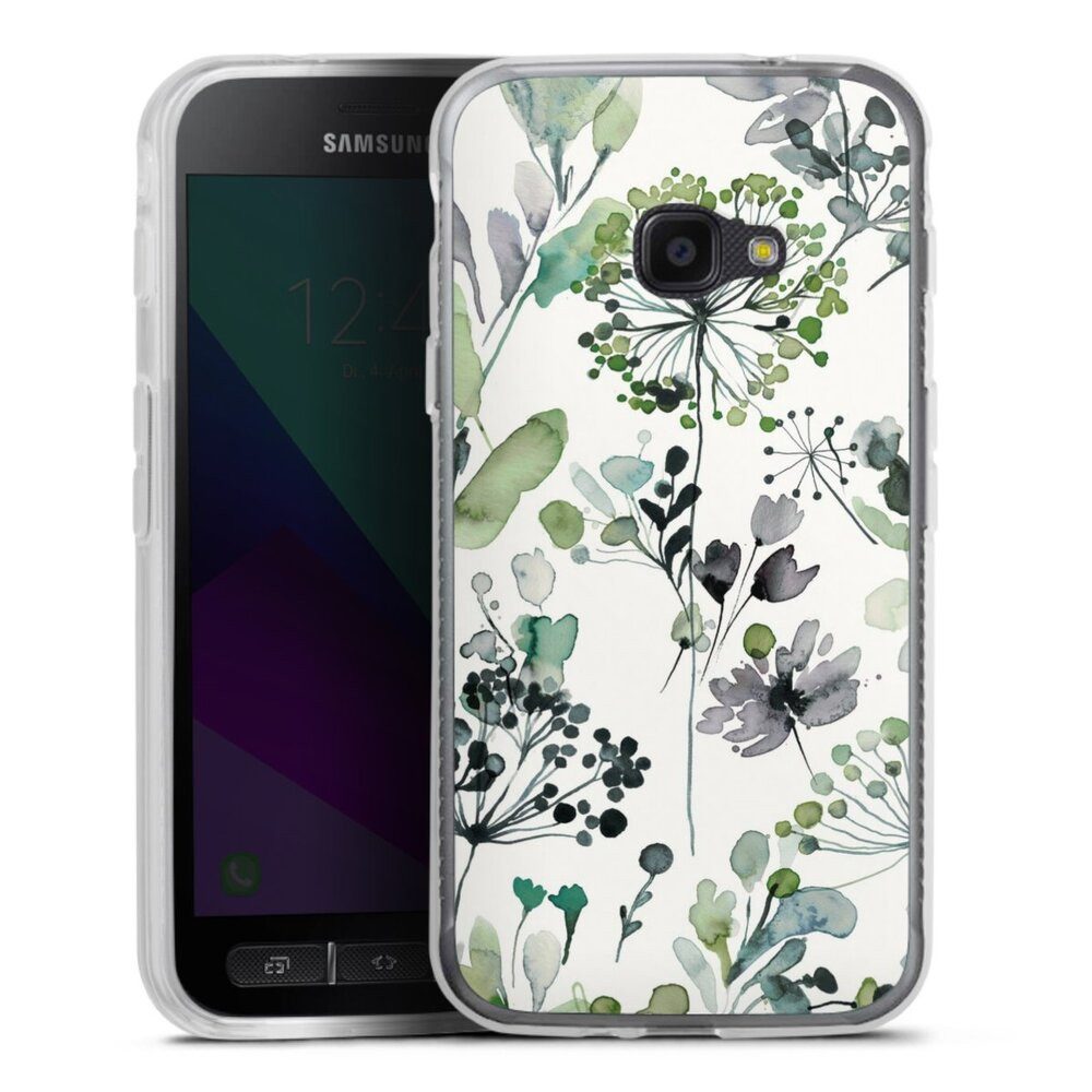 DeinDesign Handyhülle Eukalyptus Wasserfarbe Blumen Wild Grasses Eucalyptus, Samsung Galaxy Xcover 4s Silikon Hülle Bumper Case Handy Schutzhülle