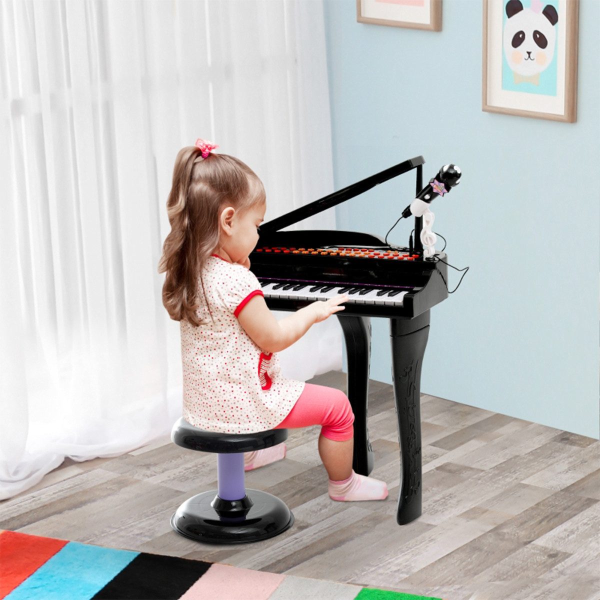 autolock Spielzeug-Musikinstrument Digitalpiano Kinder Keyboard mit 37 Tasten Mikrofon und Hocker, Klavier Spielzeug-Musikinstrument, Piano Musikinstrument
