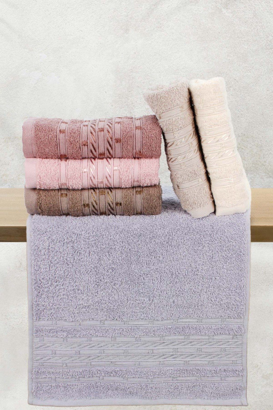 Badetuch Luxuriöse Handtuch und Stil, Küche- 6 Komfort und Set: Set er herémood Hand- (6-tlg)