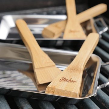 Steuber Grillschale Premium Line, Edelstahl, (Set, 4-St), 2 x 2er Set Edelstahl Grillpfännchen, Maße: 18 x 12.5 x 2 cm