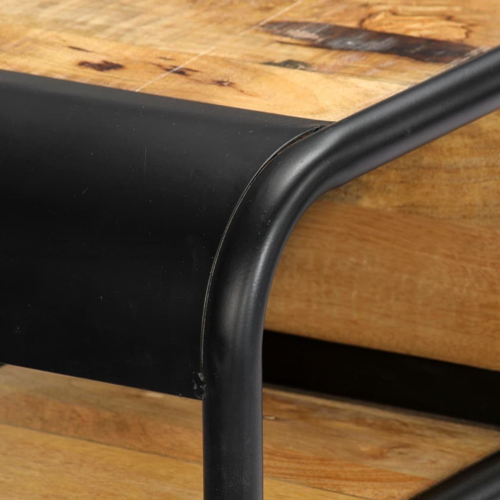 möbelando (LxBxH: 299021 cm), Stahlgestell Konsolentisch in schwarz 118x30x75 und aus mit Massivholz braun