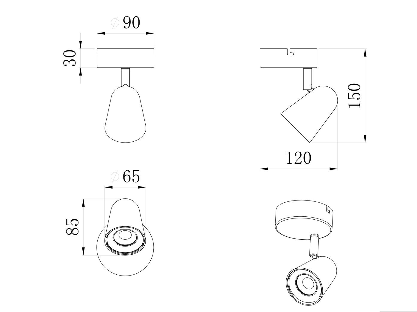 Reality Leuchten LED Wandstrahler, LED fest integriert, Warmweiß, innen, klein-e Wandleuchte für Treppenhaus & Bett Spot schwenkbar Weiß