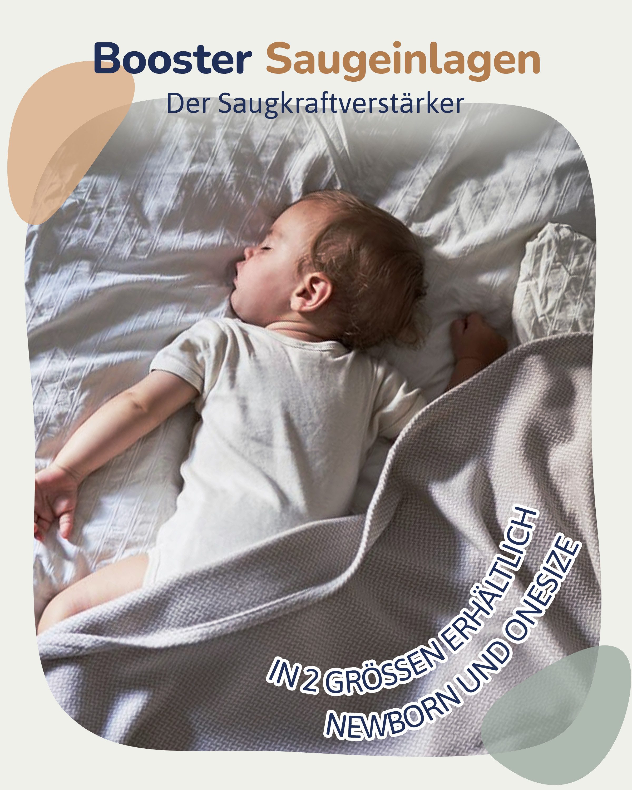 Hinzling Stoffwindeln Booster – 3-lagiger Saugkraftverstärker für Stoffwindeln – Waschbare