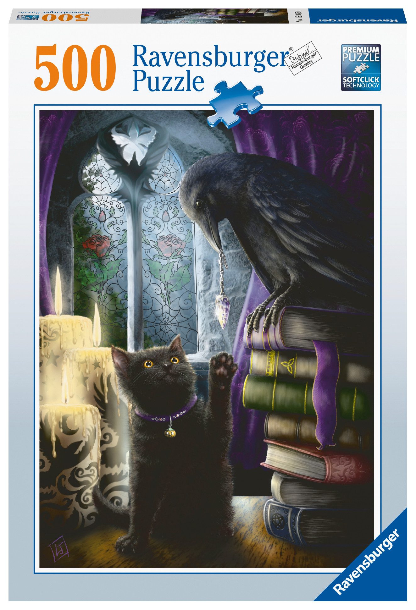 Ravensburger Verlag GmbH Puzzle Ravensburger Puzzle – Rabe und Katze im Turmzimmer - 500 Teile, 500 Puzzleteile