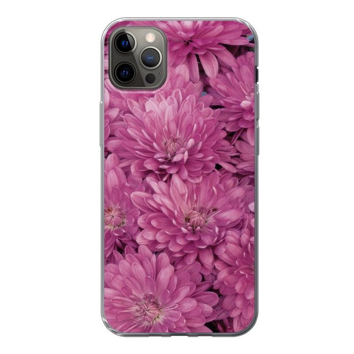 MuchoWow Handyhülle Blühende rosa Chrysantheme Handyhülle Apple iPhone 12 Pro Max Smartphone-Bumper Print Handy