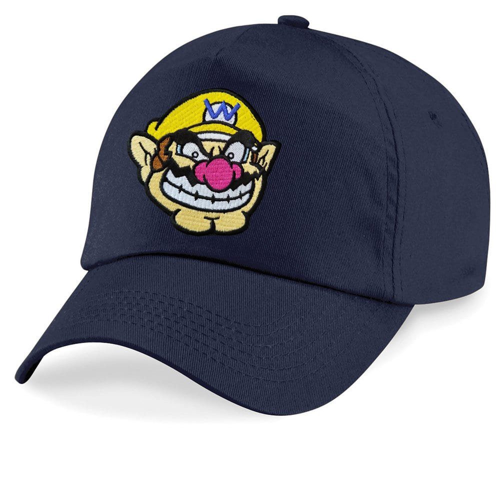 Blondie & Brownie Baseball Cap Kinder Wario Stick Patch Mario Yoshi Luigi Peach Super Navyblau