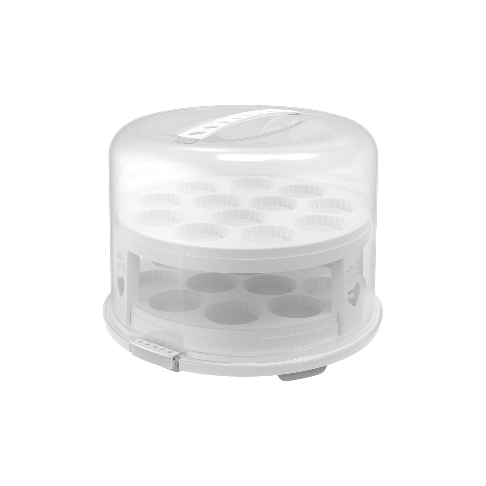 ROTHO Kuchentransportbox FRESH Tortenglocke hoch mit Trays, Kunststoff, Hergestellt in der Schweiz