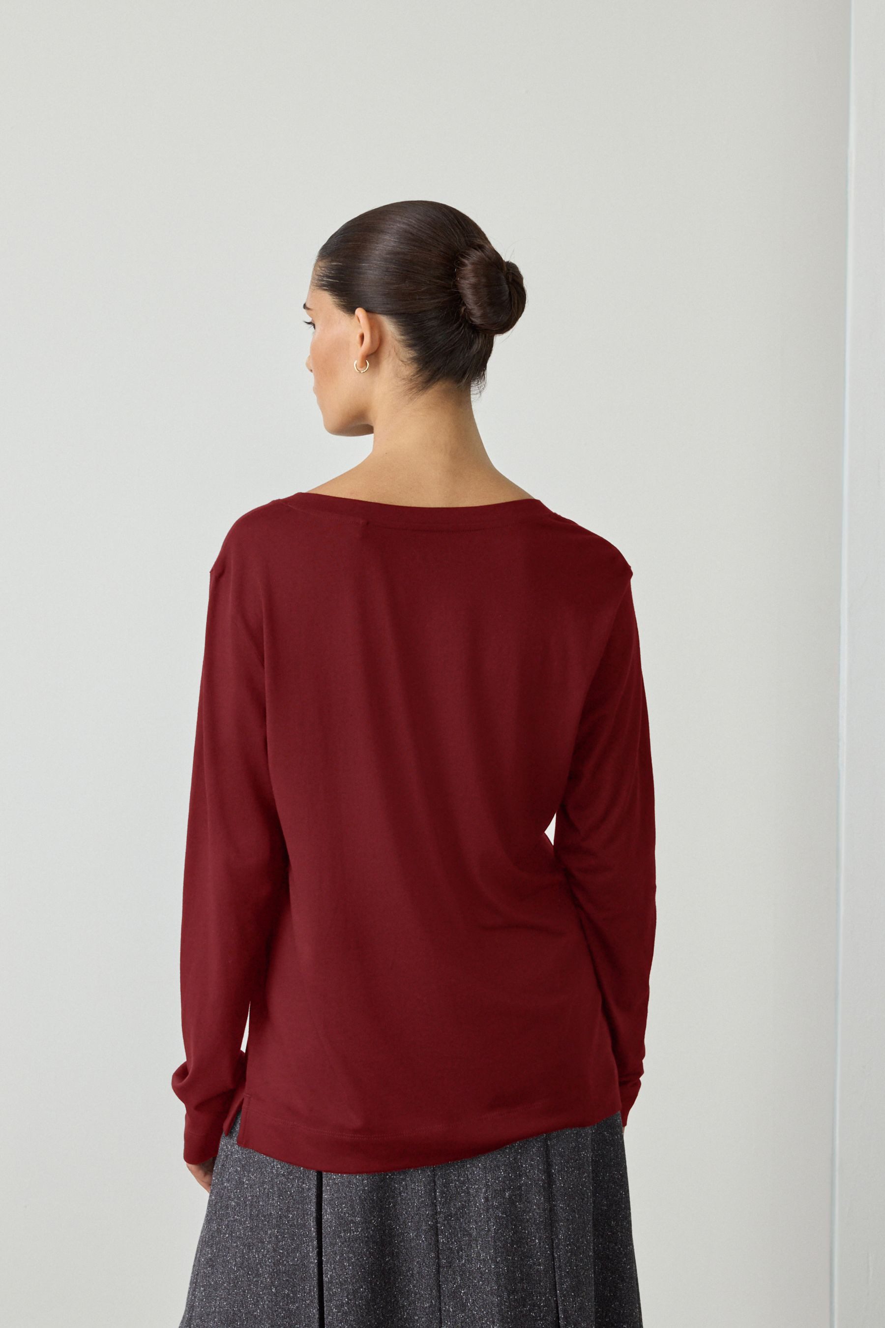 Next T-Shirt Legeres Langarmshirt aus Baumwoll-Modal-Gemisch (1-tlg) günstig online kaufen
