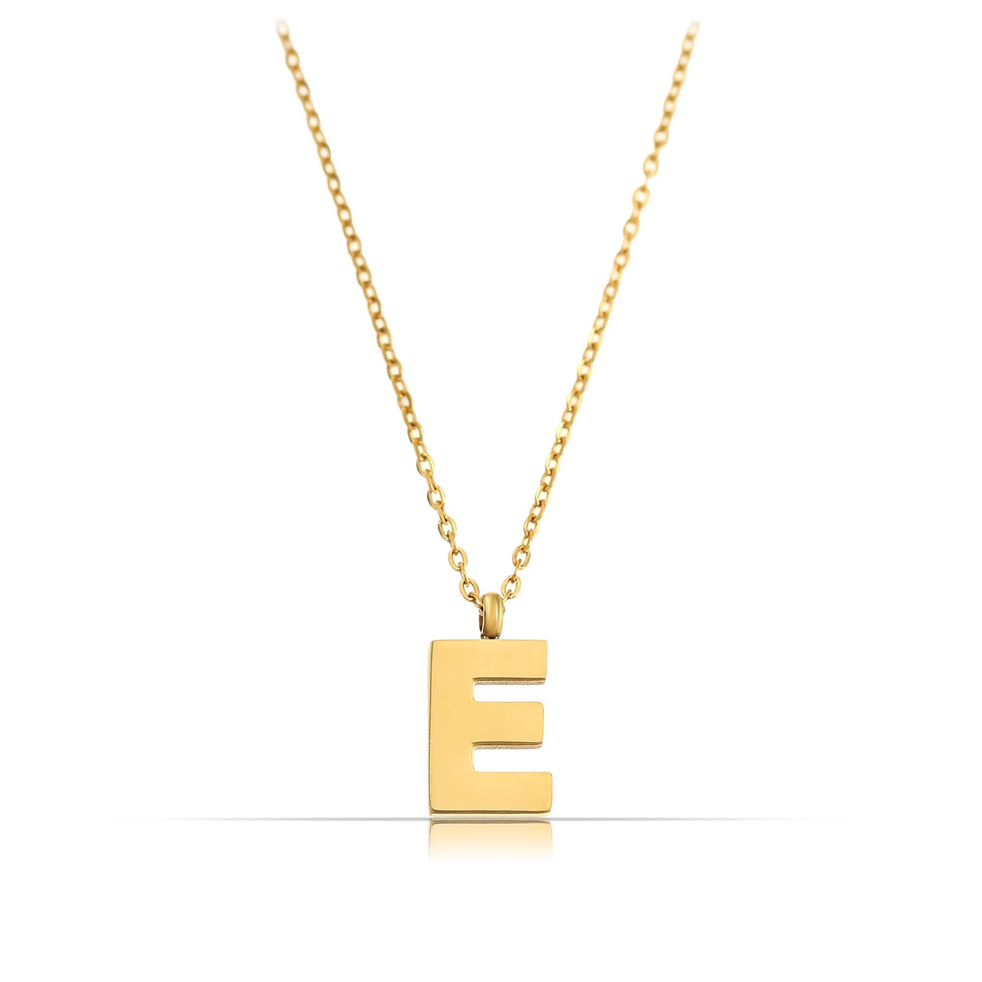 Made by Nami Kette mit Anhänger Edelstahlkette mit Buchstaben Anhänger Gold günstig online kaufen