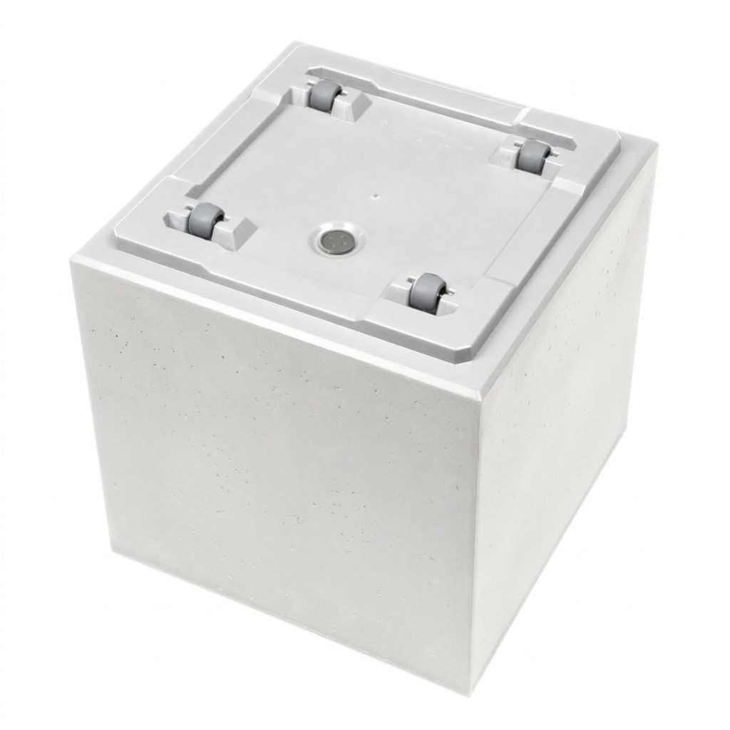 ONDIS24 Pflanzkübel Caro Beton Optik Blumenkübel mit Rollen aus Kunststoff 100% Recycled, frostsicher und UV-beständig