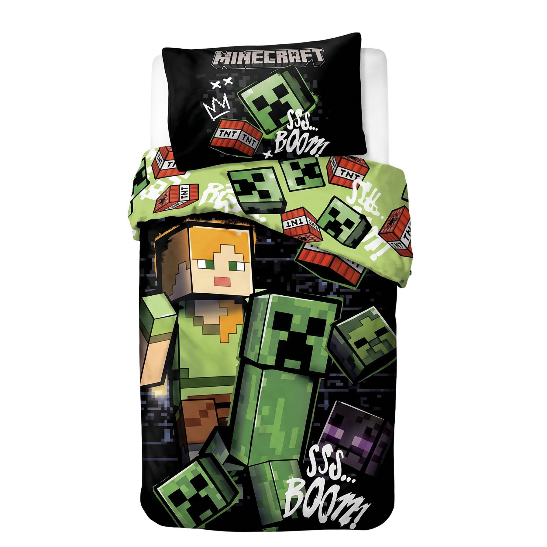 Minecraft Bettwäsche Baumwolle Bettbezug Kissenbezug 140 x 200 cm 60 x 63 cm, Baumwolle