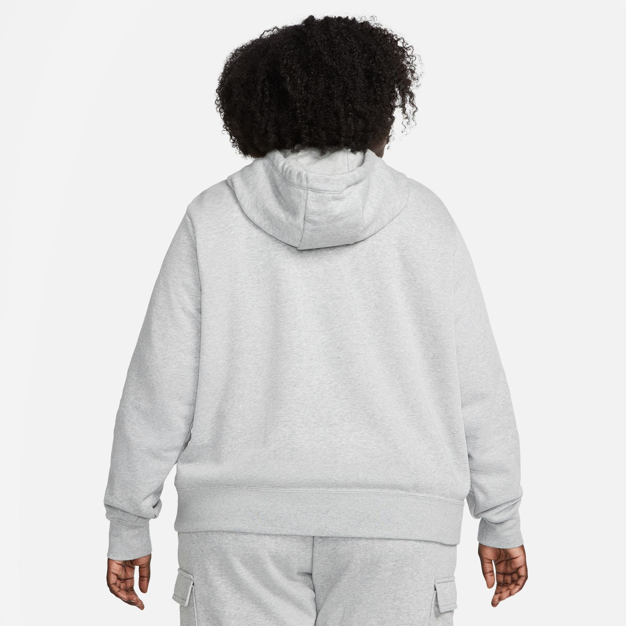 HOODIE Kapuzensweatshirt (PLUS WOMEN'S SIZE) Nike FLEECE GREY DK Sportswear PULLOVER HEATHER/WHITE CLUB