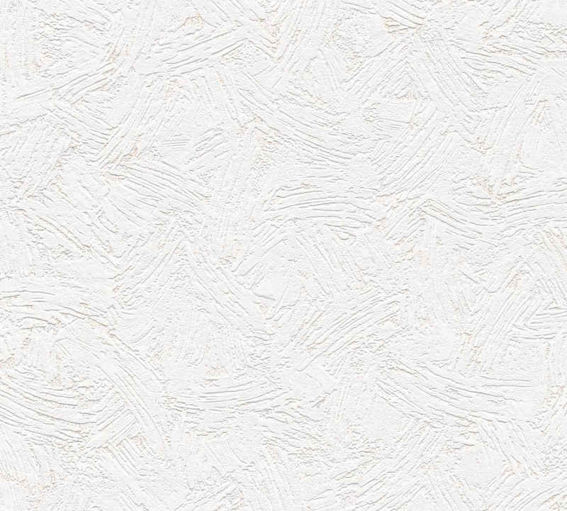 A.S. Création Strukturtapete Simply White, strukturiert, einfarbig, Tapete Struktur Weiß