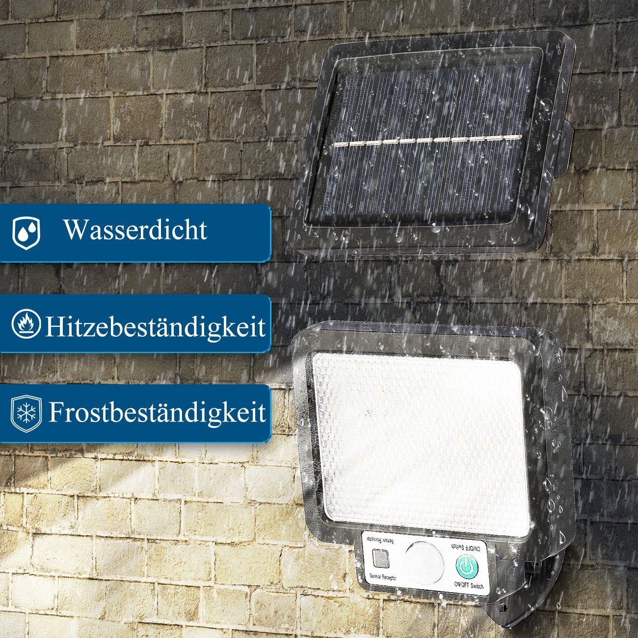 LETGOSPT Außen-Wandleuchte Solar Wandleuchte für Außen, günstig online kaufen