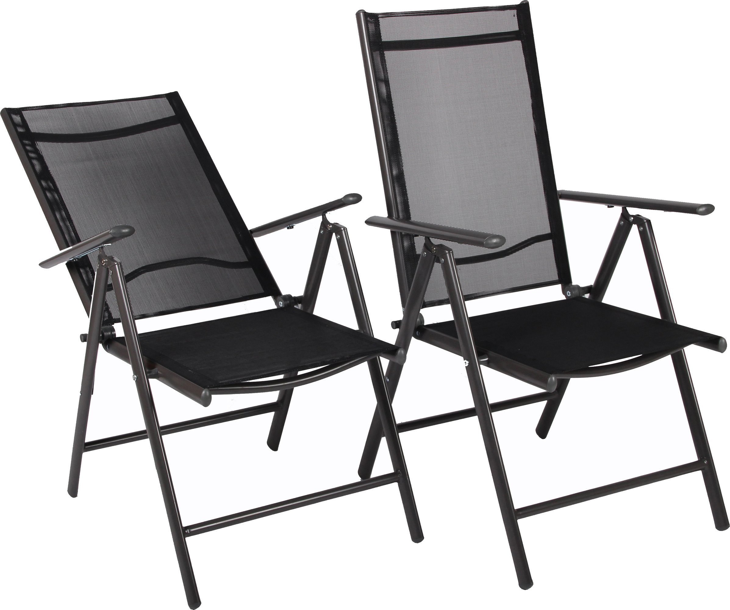 VCM Gartenstuhl Miami 2er Set B. 56 x T. 65 x H. 105 cm (2 St), Hochlehner klappbar, Campingstuhl, Klappstuhl, für Balkon und Terrasse