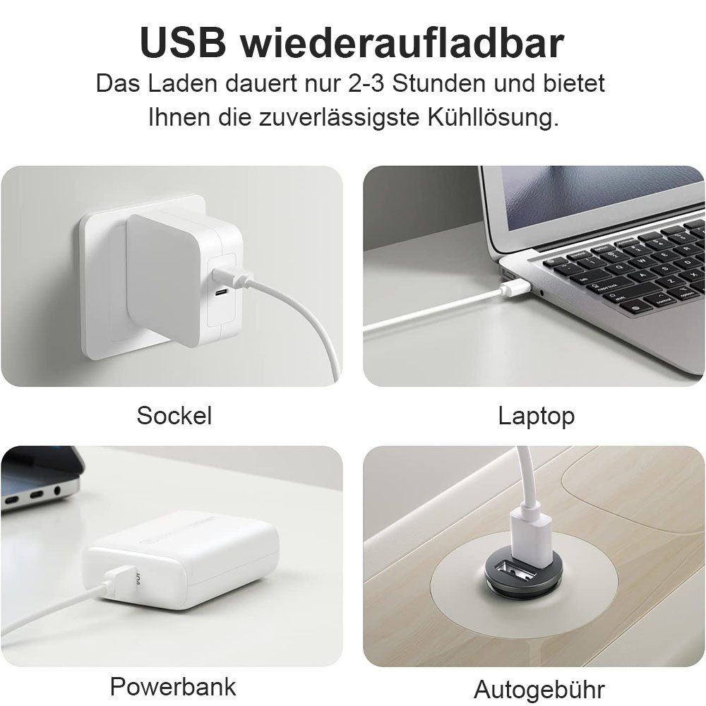 USB-Aufladung Handventilator 3 MOUTEN Kleiner mit Geschwindigkeiten, Handventilator