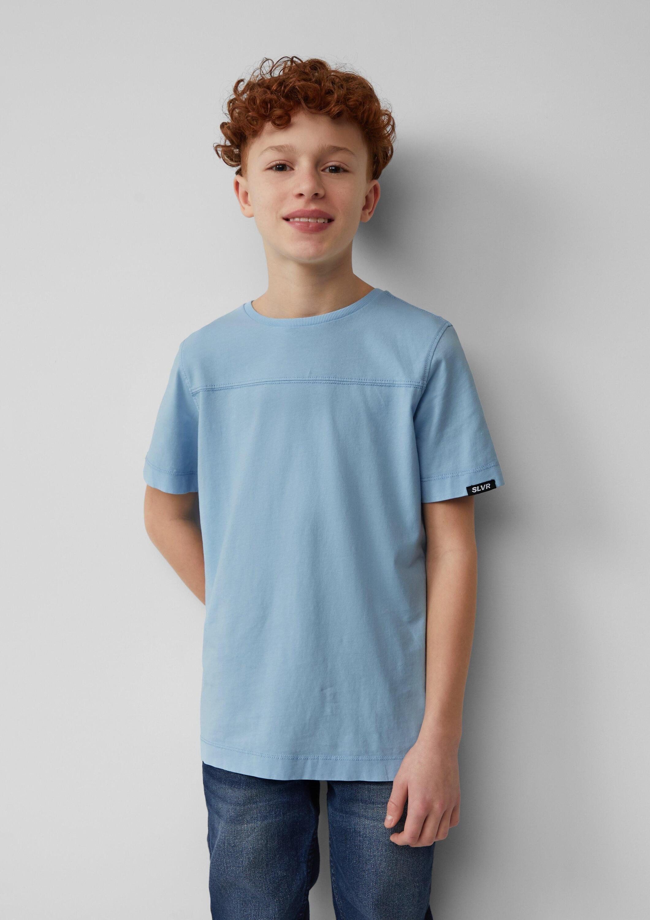 s.Oliver Kurzarmshirt T-Shirt Gewaschenes T-Shirt mit Teilungsnähten