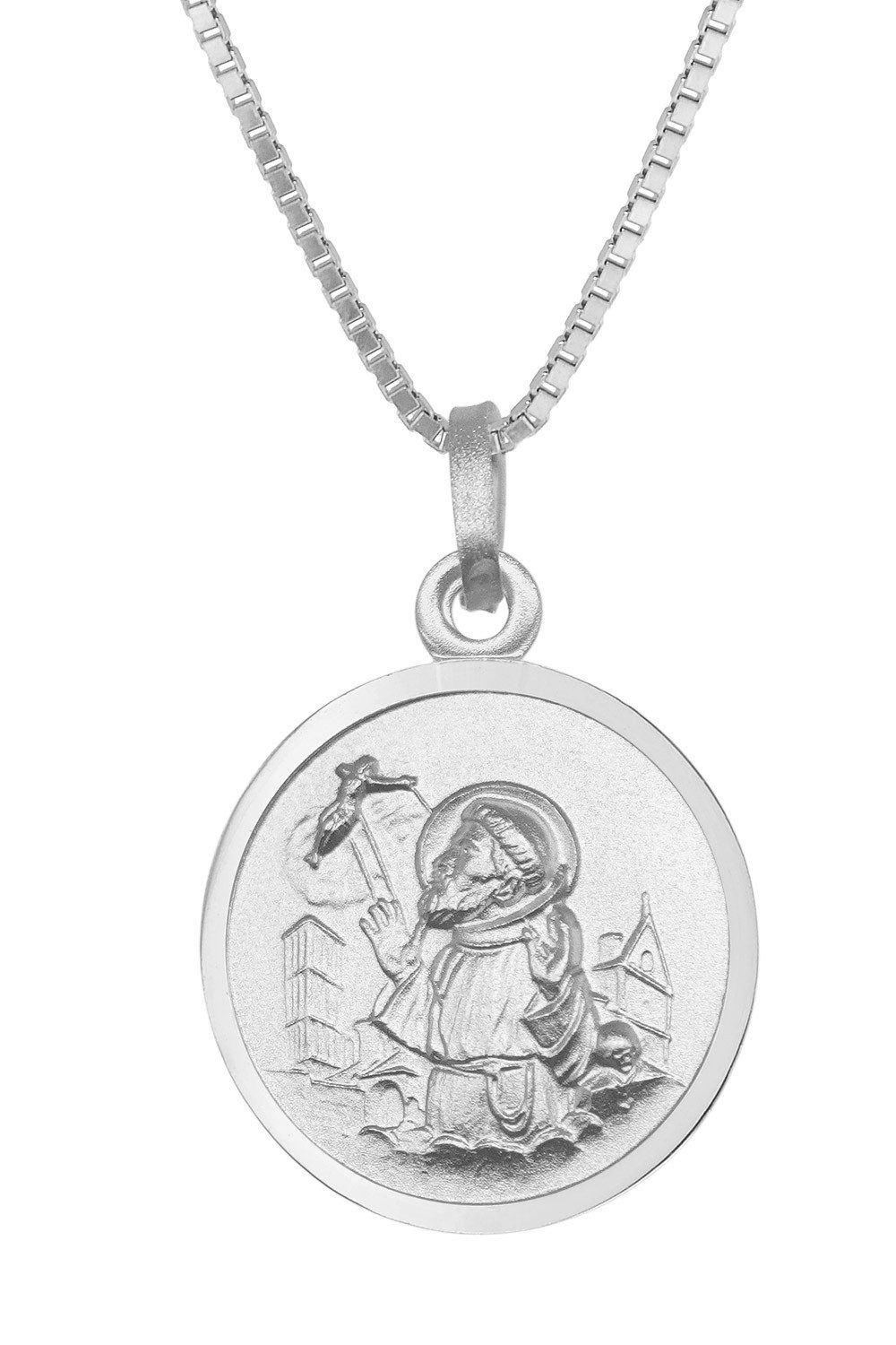 Kette mit Anhänger mit Franziskus Anhänger Ø 16 mm 925 Silber
