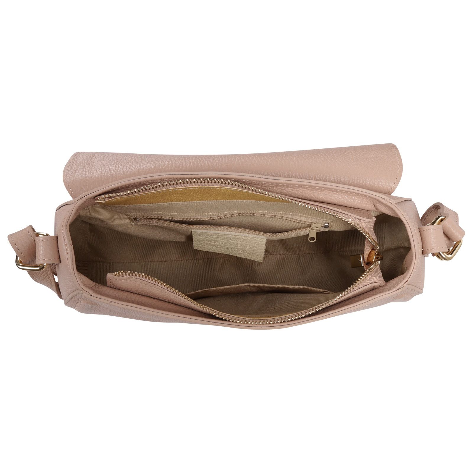 Toscanto Schultertasche Toscanto Tasche altrosa Schultertasche (Schultertasche), Damen Schultertasche Leder, altrosa ca. 33cm x ca. 20cm