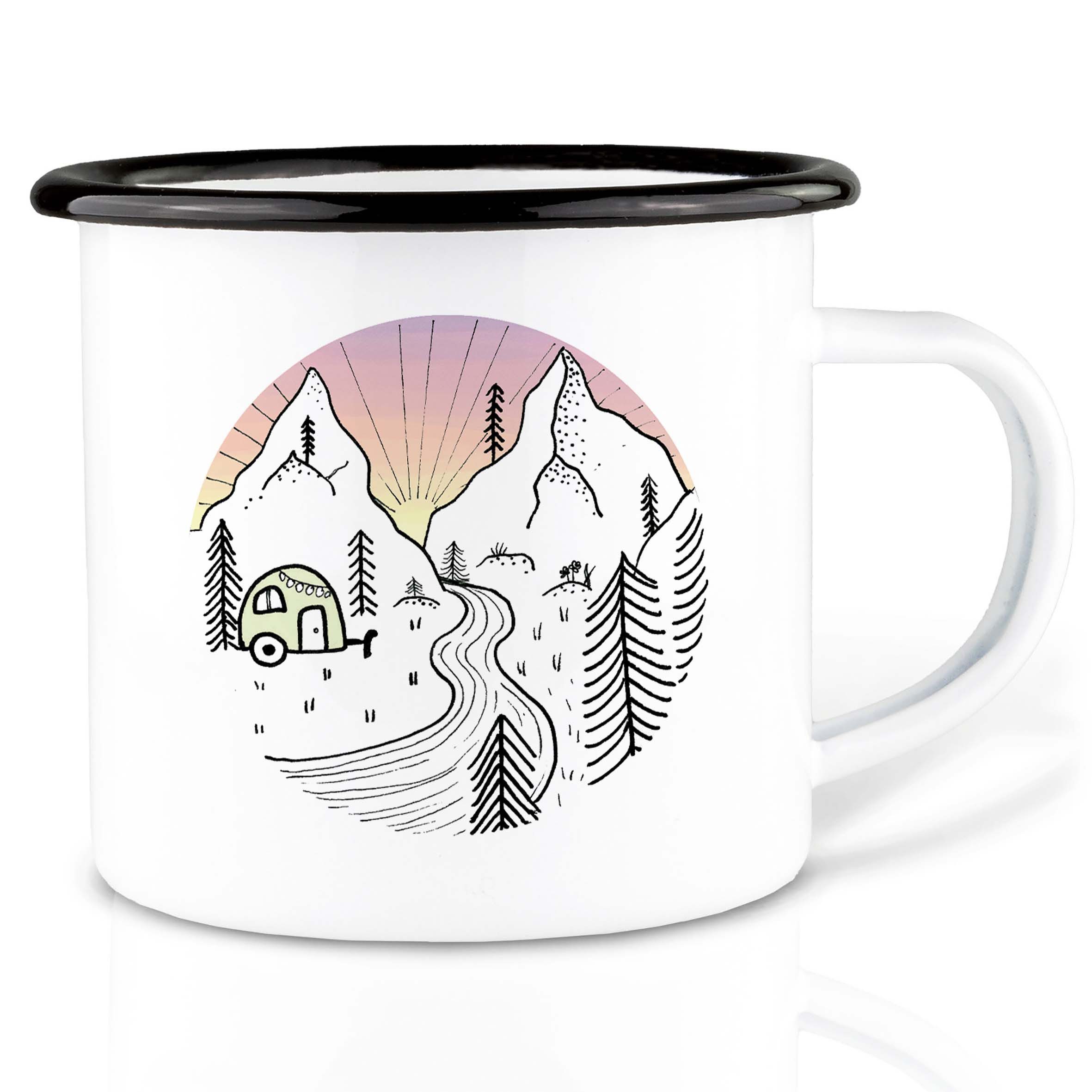 Tasse Emaille Tasse – Camping Day and Night