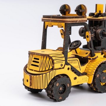 Robotime Modellbausatz ROKR Gabelstapler 3D-Holzpuzzle 139 Teile