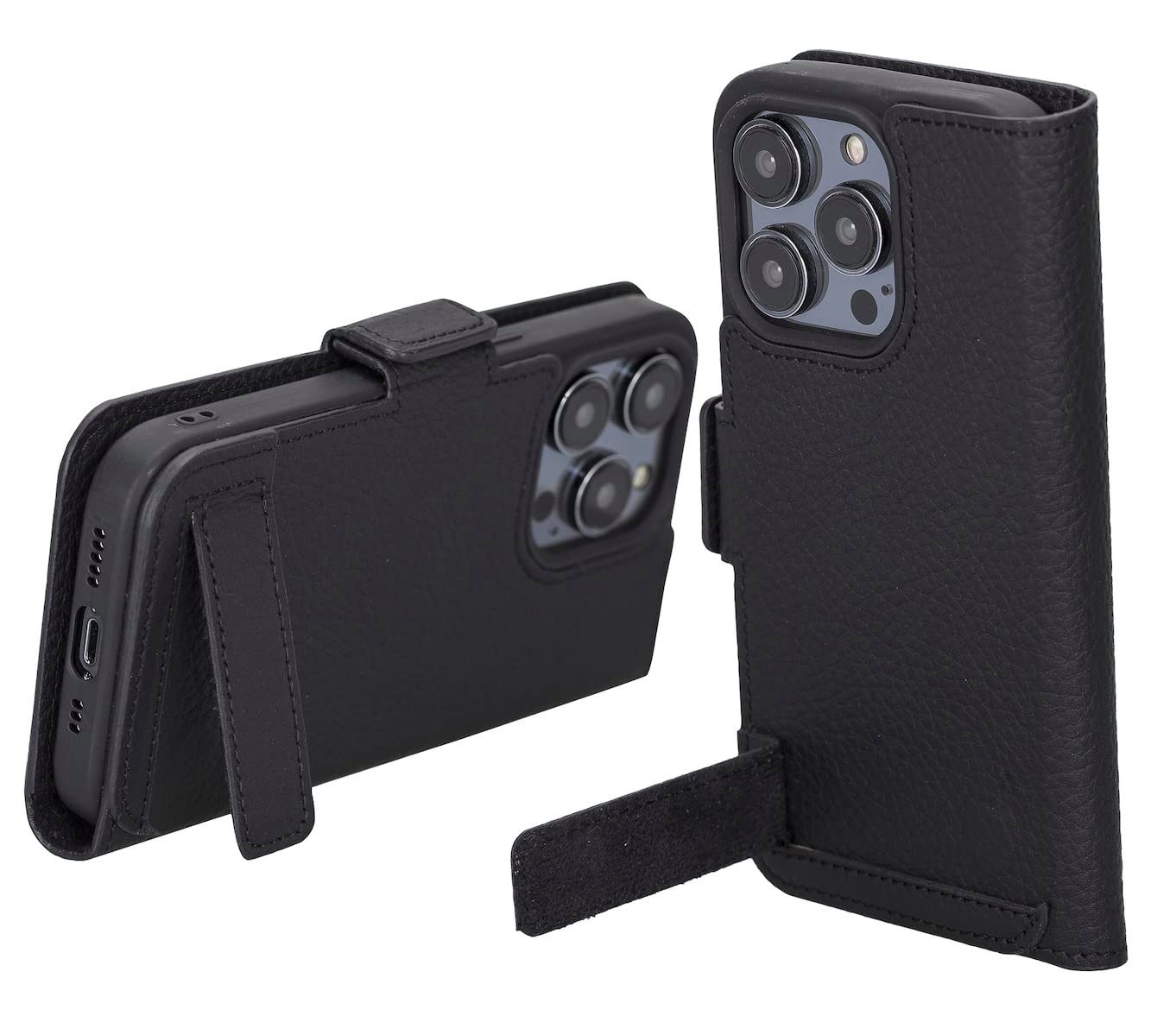 Solo Pelle Smartphonetasche aufklappbare Lederhülle für iPhone 14 Pro 6.1 Zoll inkl. 1 Kartenfach