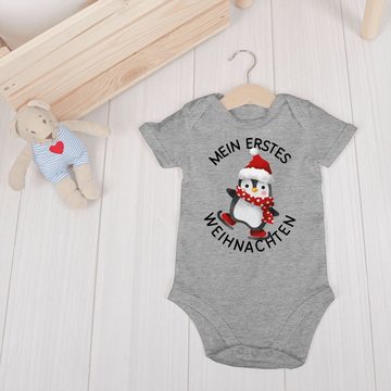 Shirtracer Shirtbody Mein erstes Weihnachten mit Pinguin - schwarz Weihnachten Kleidung Baby