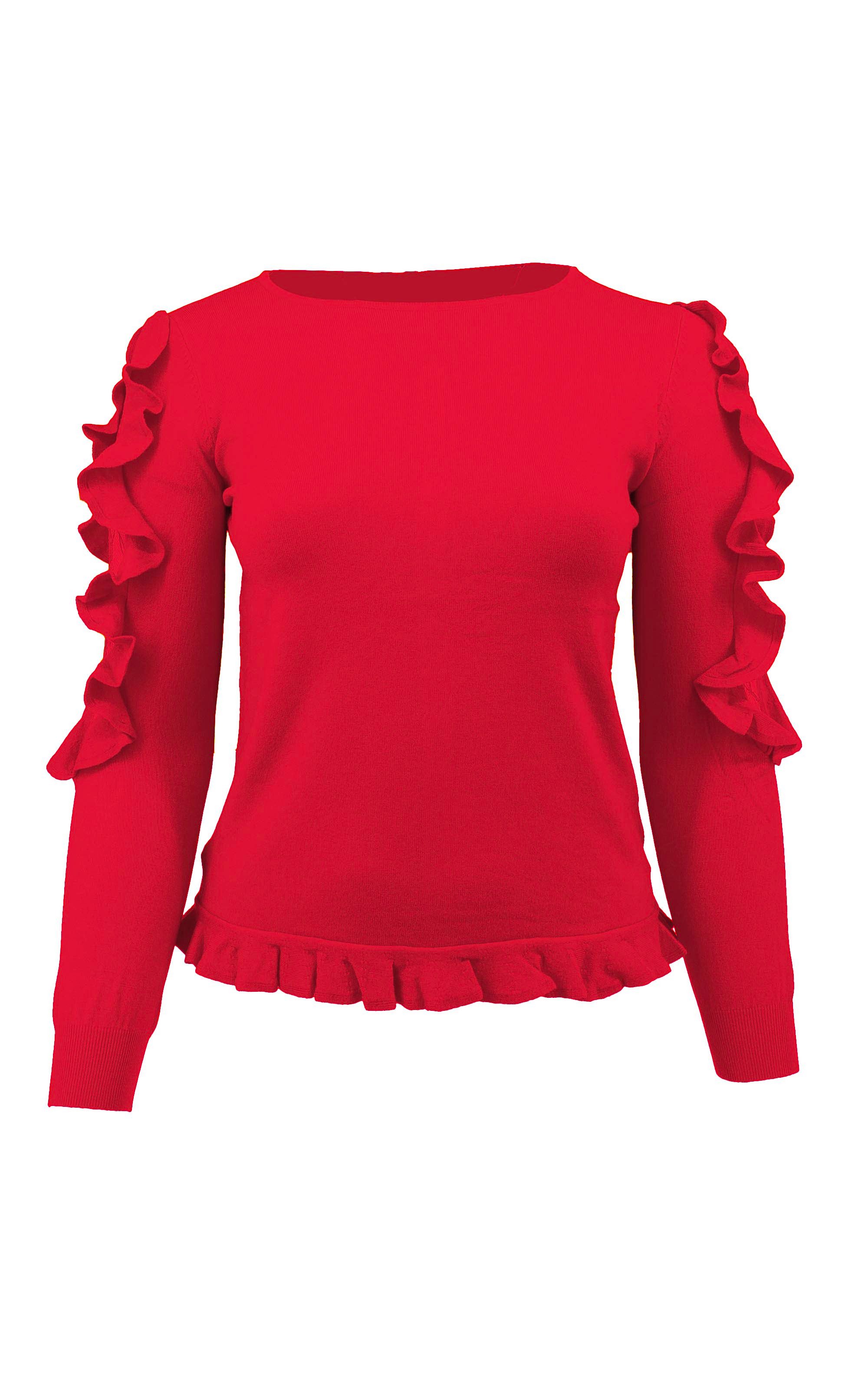 PASSIONI Strickpullover Stylischer Pullover mit Volants und Spitzendetails an den Ärmeln mehr