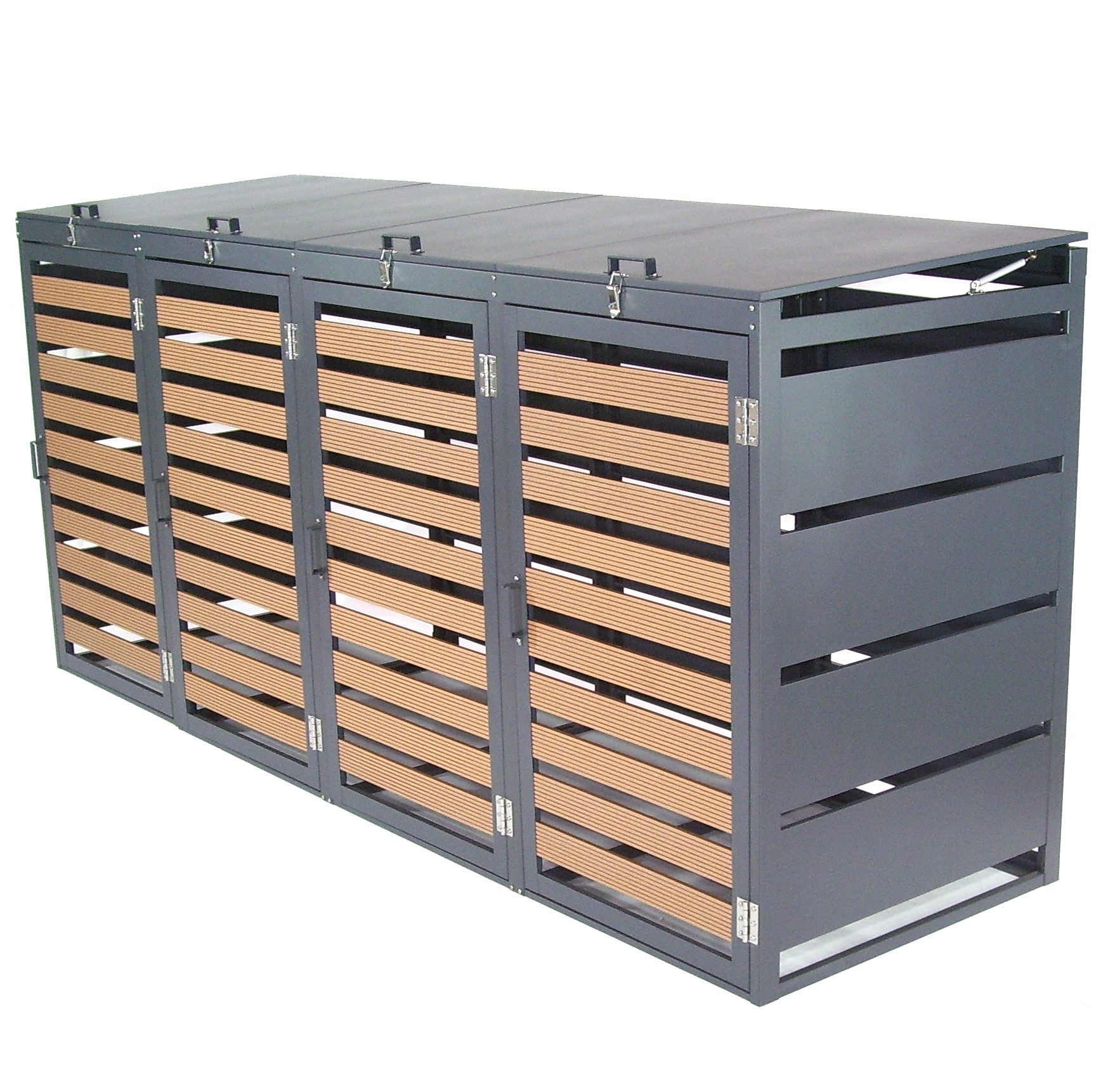 Apex Mülltonnenbox Mülltonnenbox 4-er 240L Mülltonnenverkleidung WPC Holzdielen 57092 (1 St)