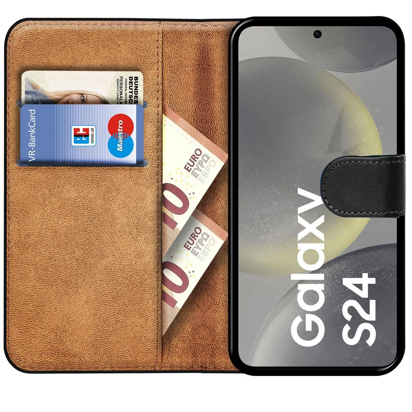 CoolGadget Handyhülle Book Case Handy Tasche für Samsung Galaxy S24 6,2 Zoll, Hülle Klapphülle Flip Cover für Samsung S24 5G Schutzhülle stoßfest – Bild 2 von 5