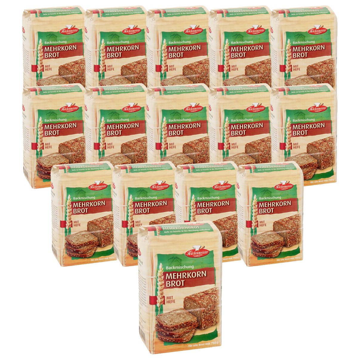 Bielmeier Backmischung Mehrkornbrot Küchenmeister, 1 x 7500 g, (15 x 500g), Made in Baden-Württemberg (SET314018-15)