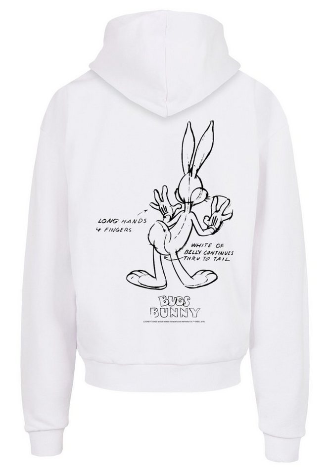 F4NT4STIC Kapuzenpullover Looney Tunes Bugs Bunny White Belly Print, Ultra  bequemer schwerer Baumwollstoff
